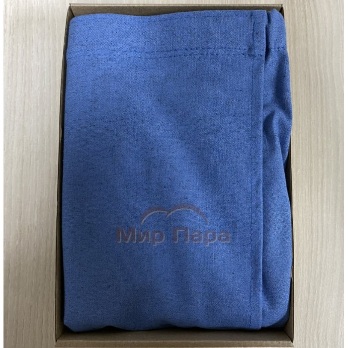 Парео женское для бани 147х90 см (лен+хлопок) синий